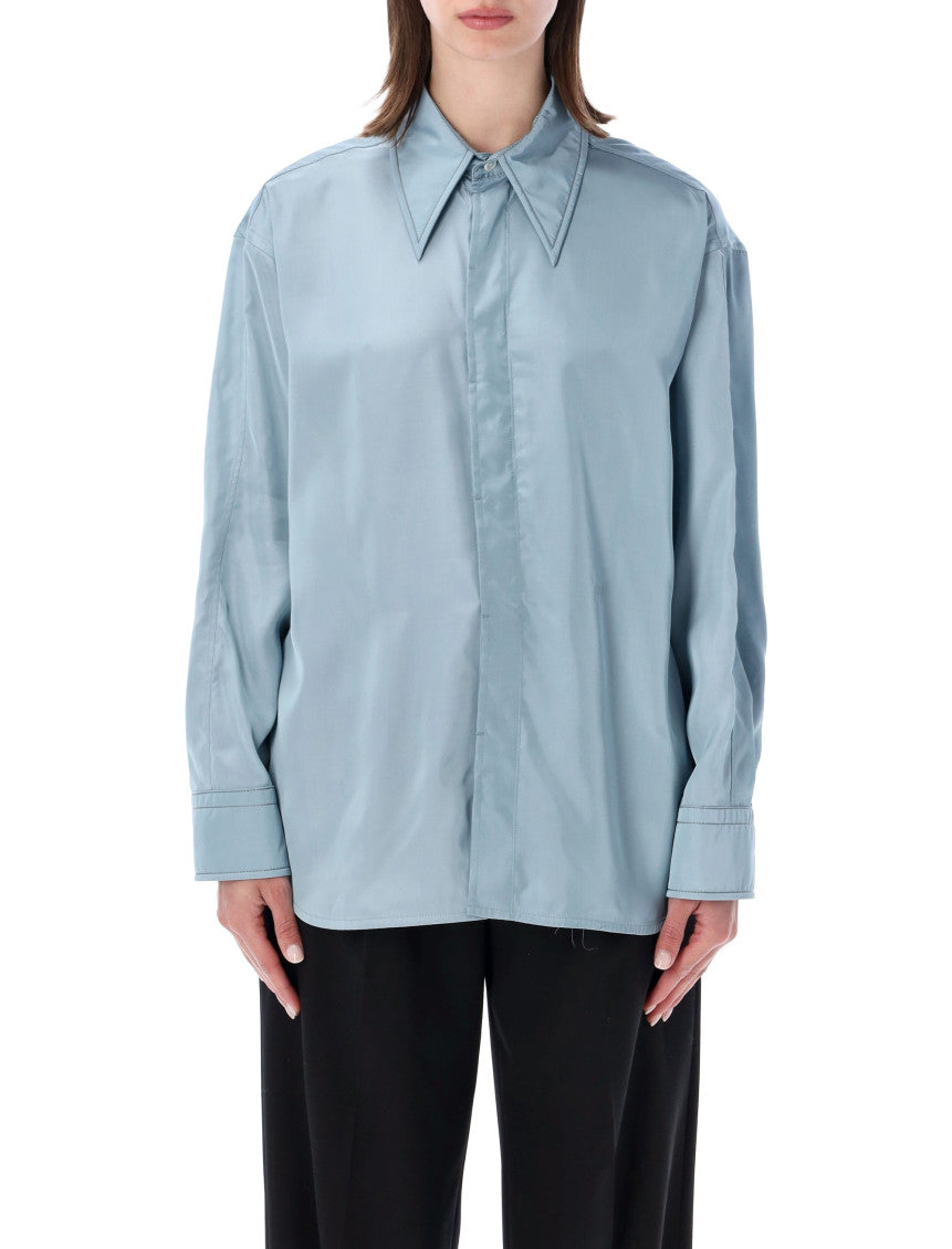 Light Blue Relaxed Solid Shirt 3