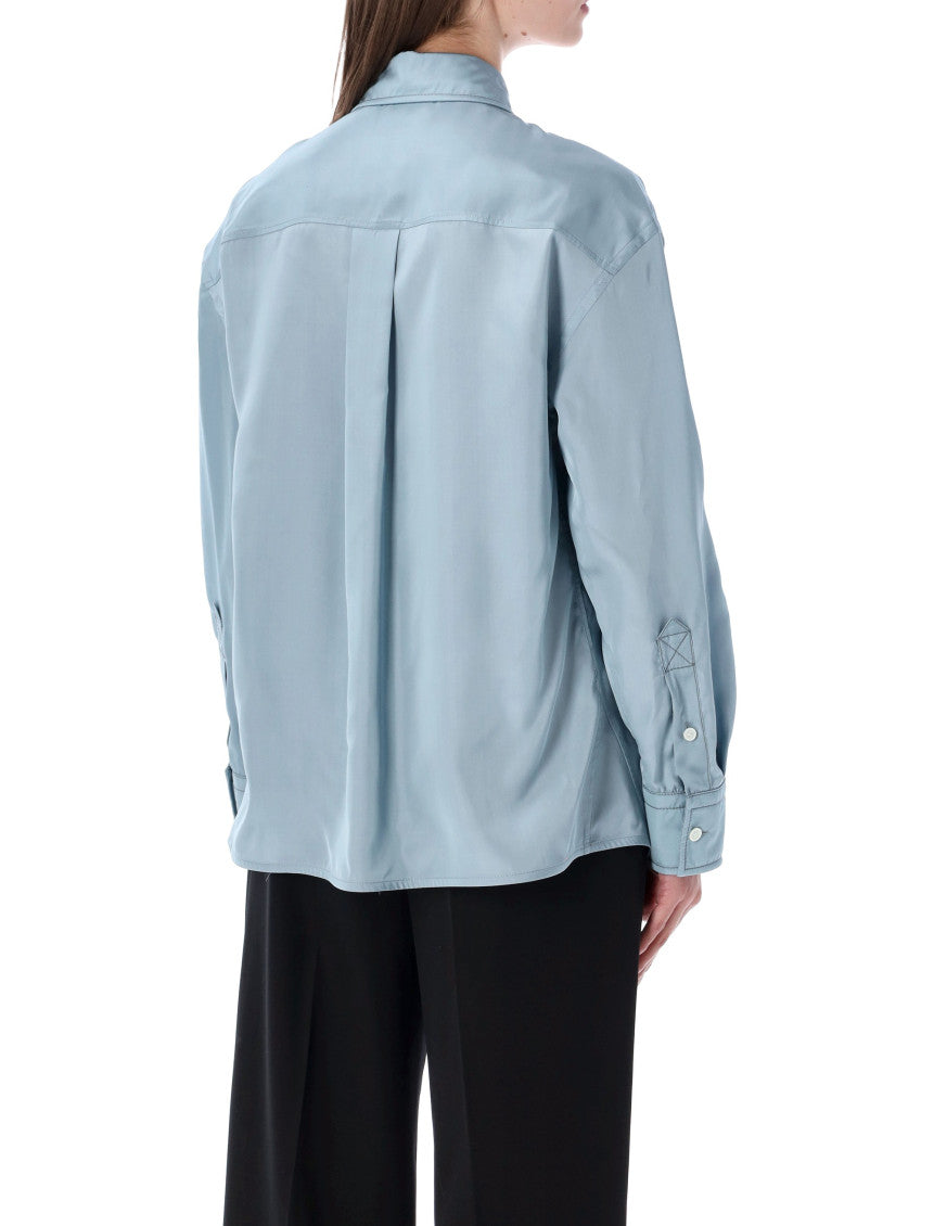 Light Blue Relaxed Solid Shirt 4