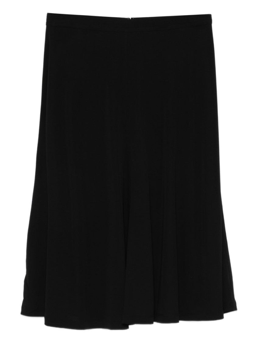 Black Solid Midi Skirt 1