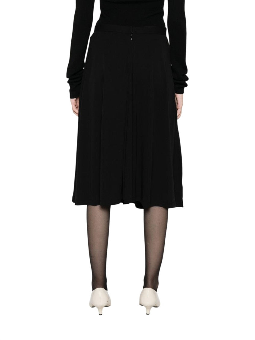 Black Solid Midi Skirt 3