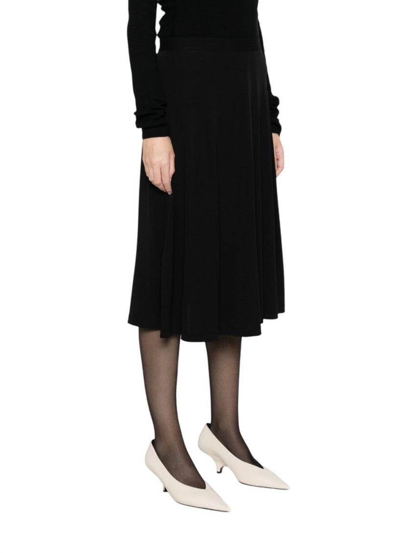 Black Solid Midi Skirt 4