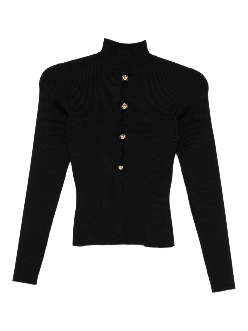 Black Mock Collar Sweater 1