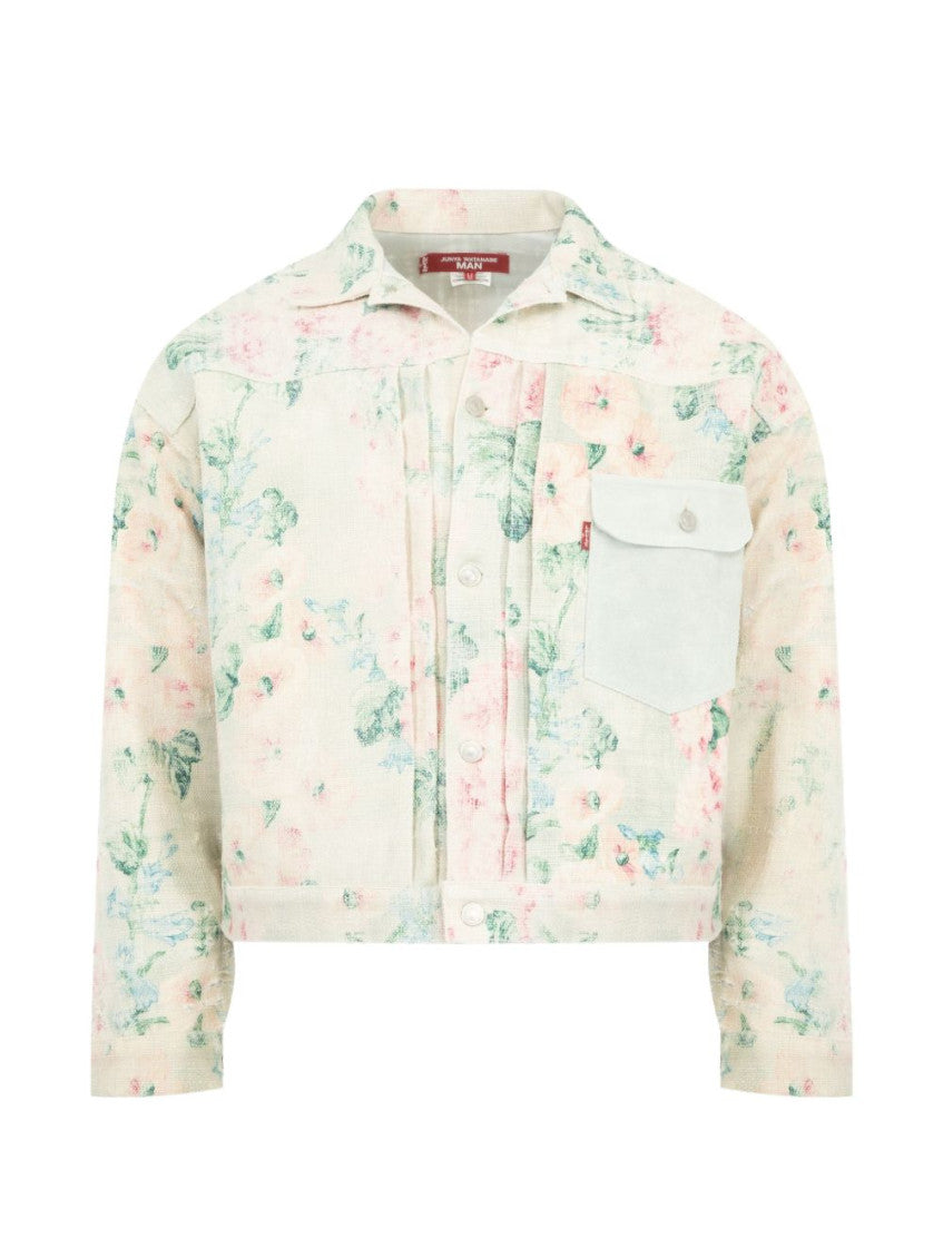 Beige Floral Print Jacket 1