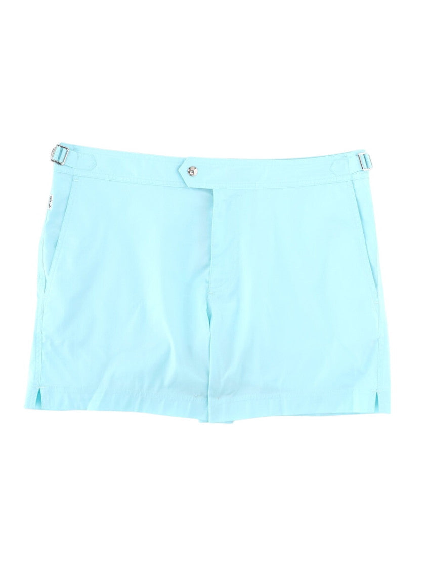 Turquoise Solid Swim Shorts 1
