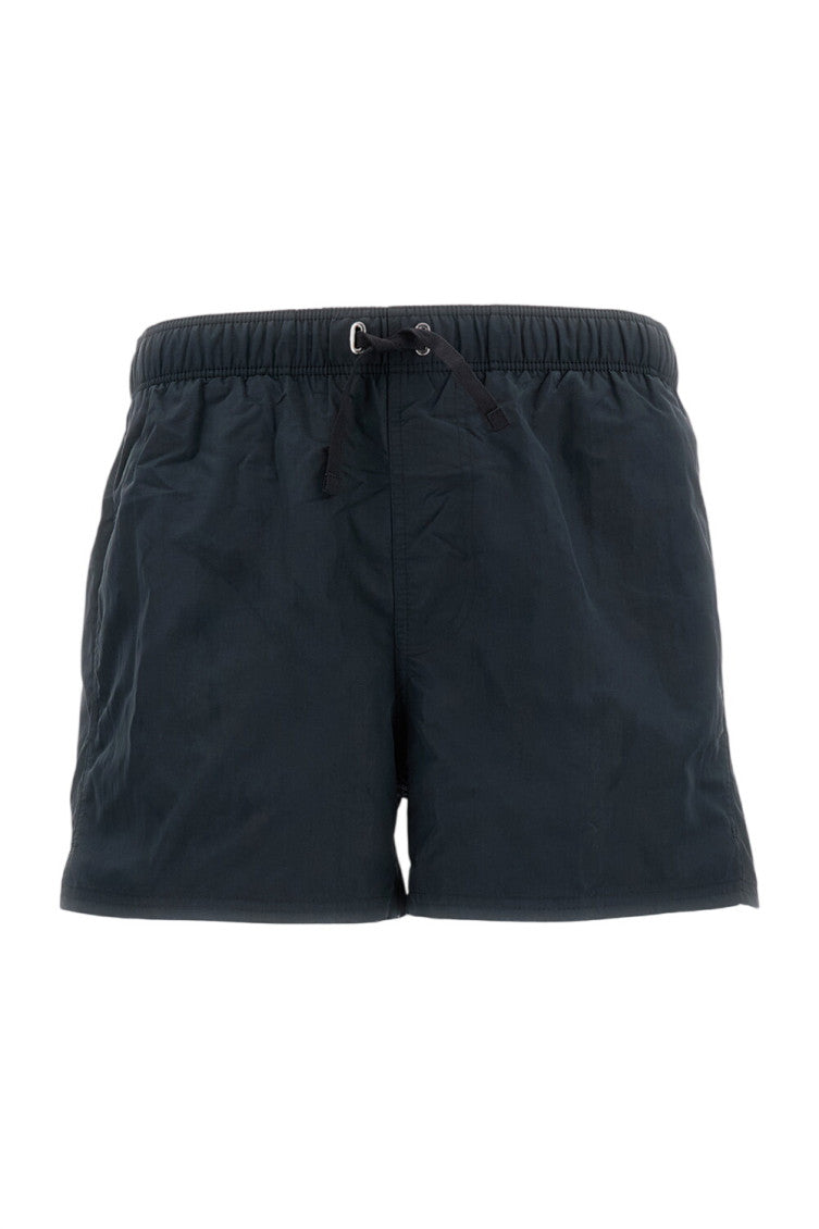 Black Solid Swim Shorts 1