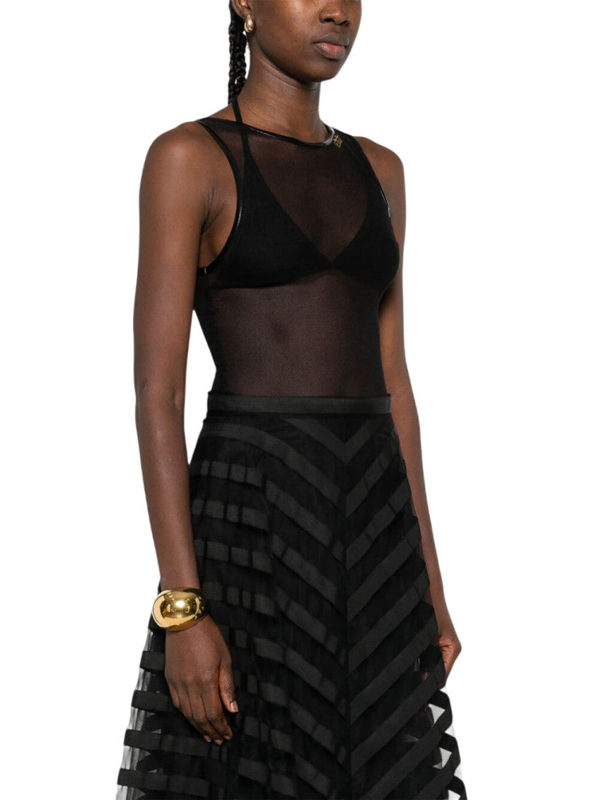 Black Solid Scoop Neck Top 2