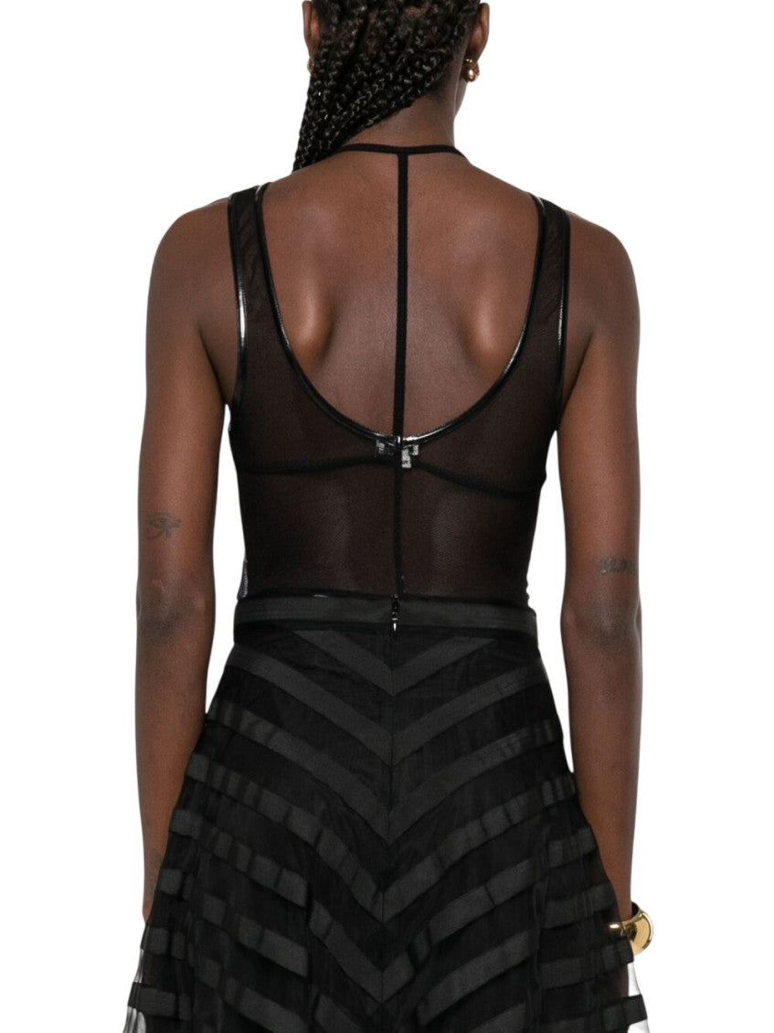 Black Solid Scoop Neck Top 3