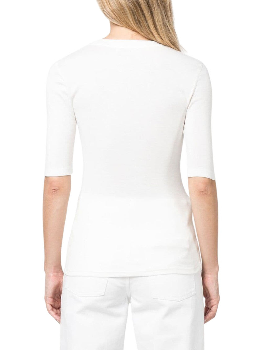 White Round Neck T-Shirt 3