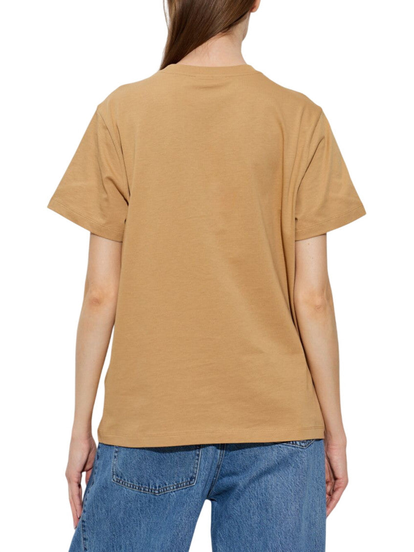 Beige Graphic Crew Neck T-Shirt 2