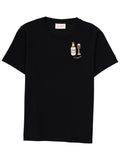 Black Embroidered Crew Neck T-Shirt 1
