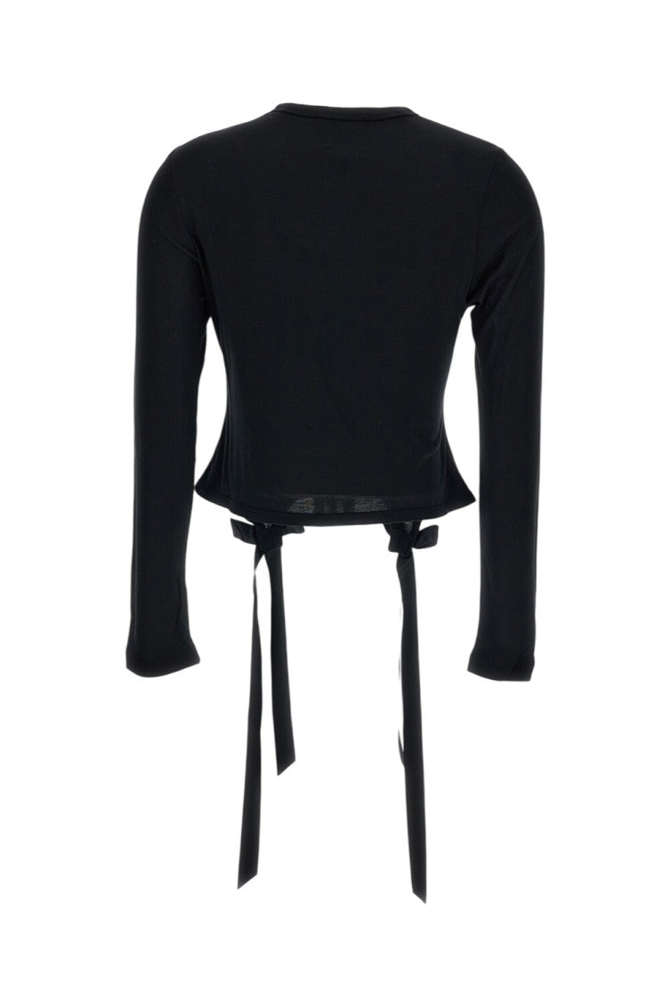Black Solid Crew Neck T-Shirt 2