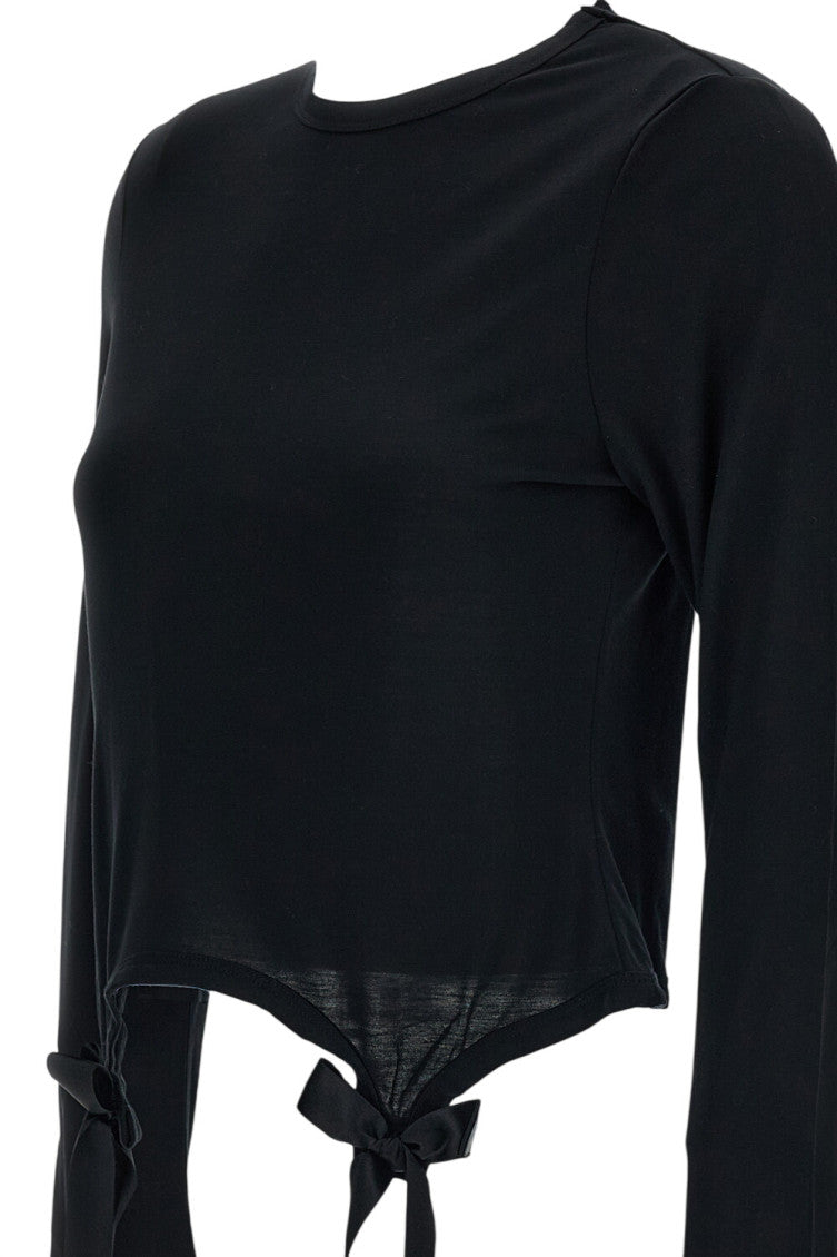 Black Solid Crew Neck T-Shirt 3
