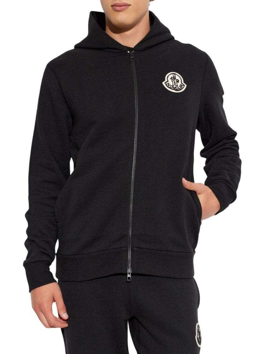 Black Logo Zip Up Hoodie 2