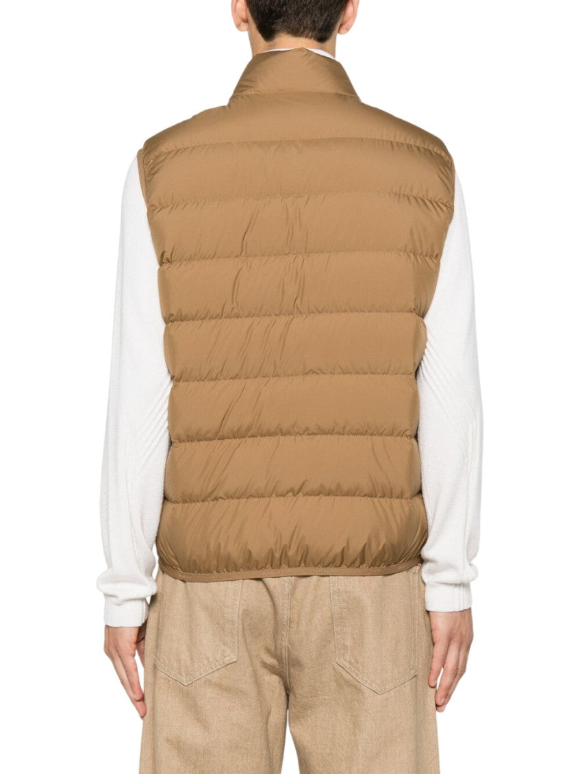 Beige Logo Sleeveless Jacket 3
