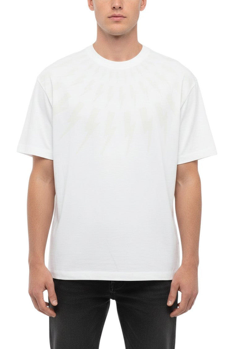 White Printed Crew Neck T-Shirt 1