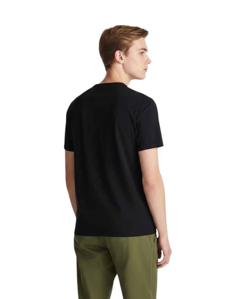 Black Solid Crew Neck T-Shirt 3