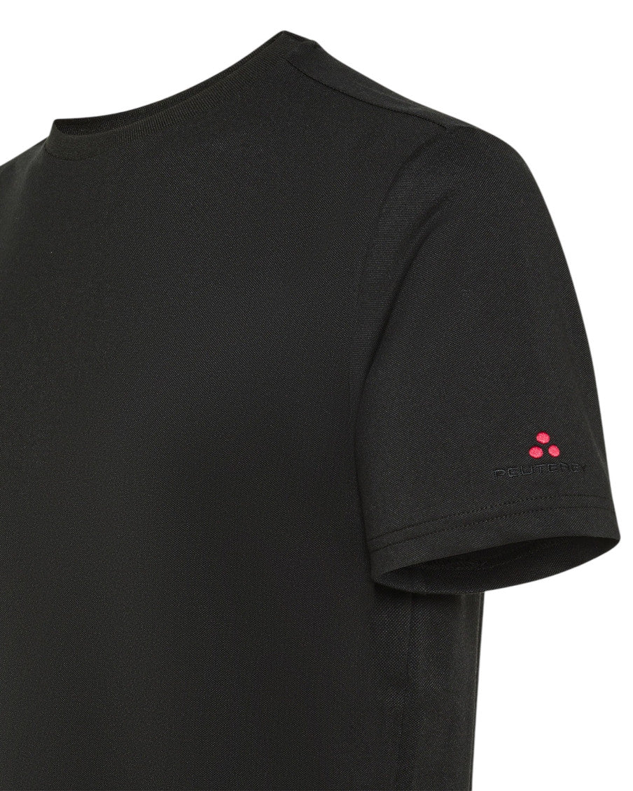 Black Solid Crew Neck T-Shirt 4
