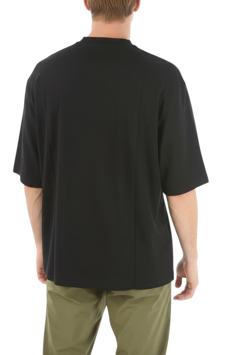 Black Solid Crew Neck T-Shirt 2