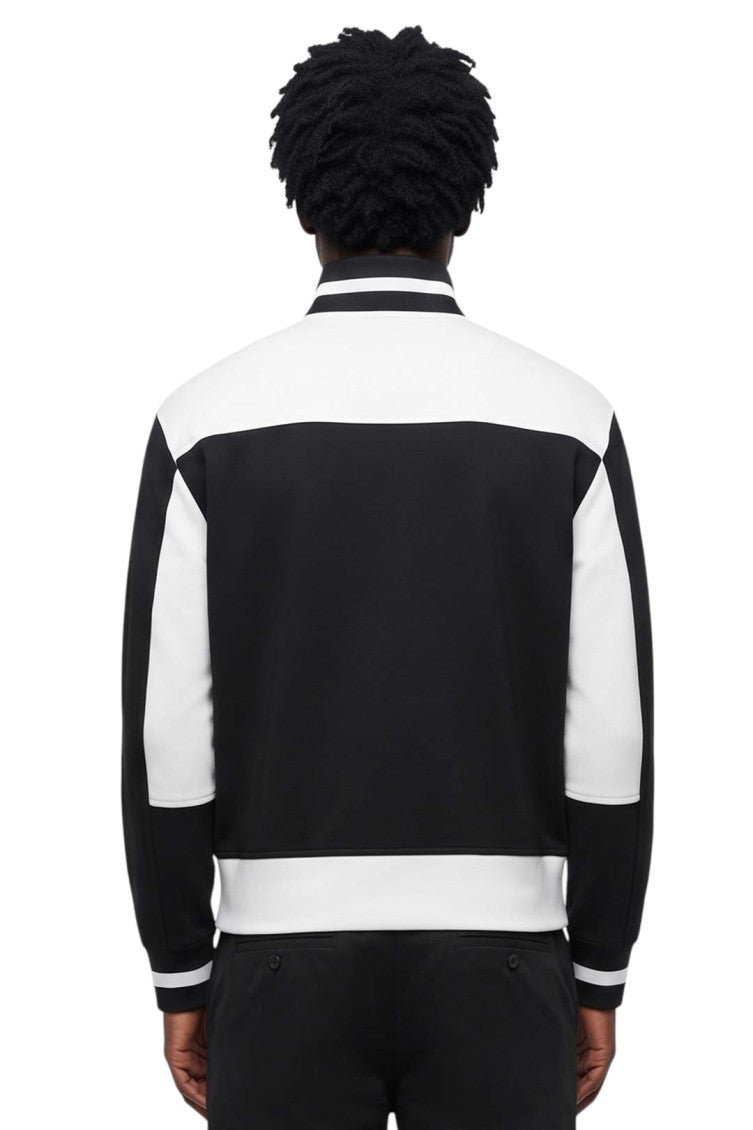 Black Color Block Zip Up Sweatshirt 2