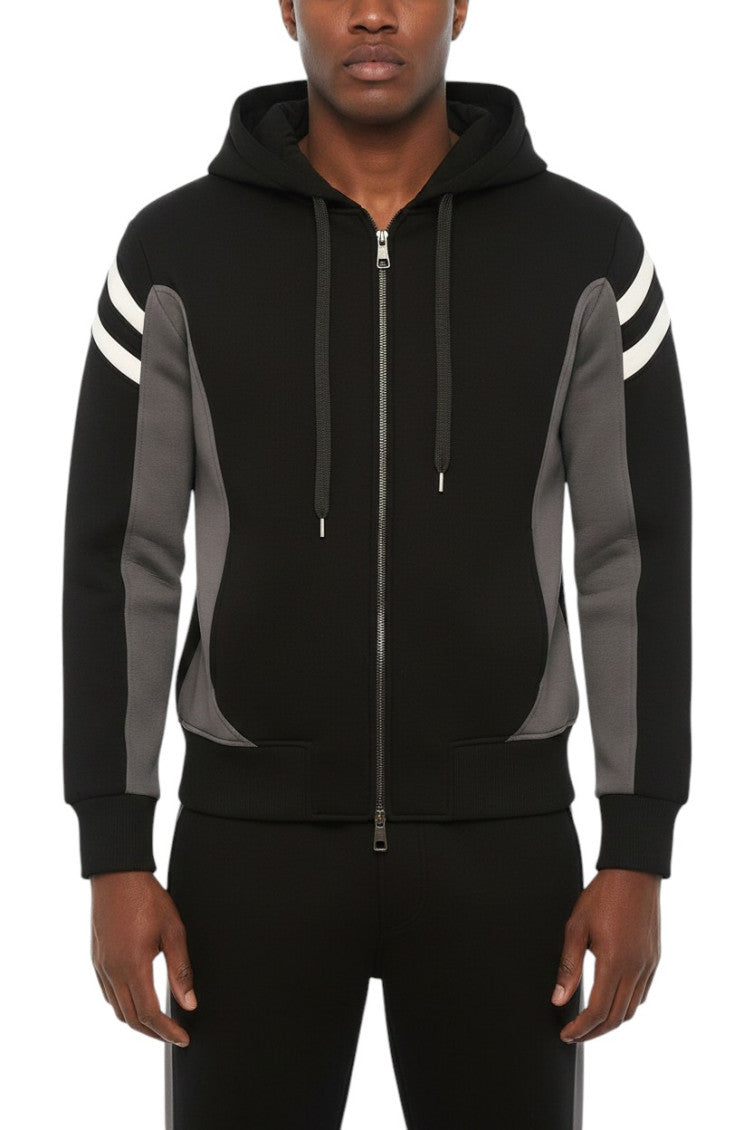 Black Regular Zip Up Hoodie 1