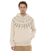 Beige Relaxed Printed Hoodie 1