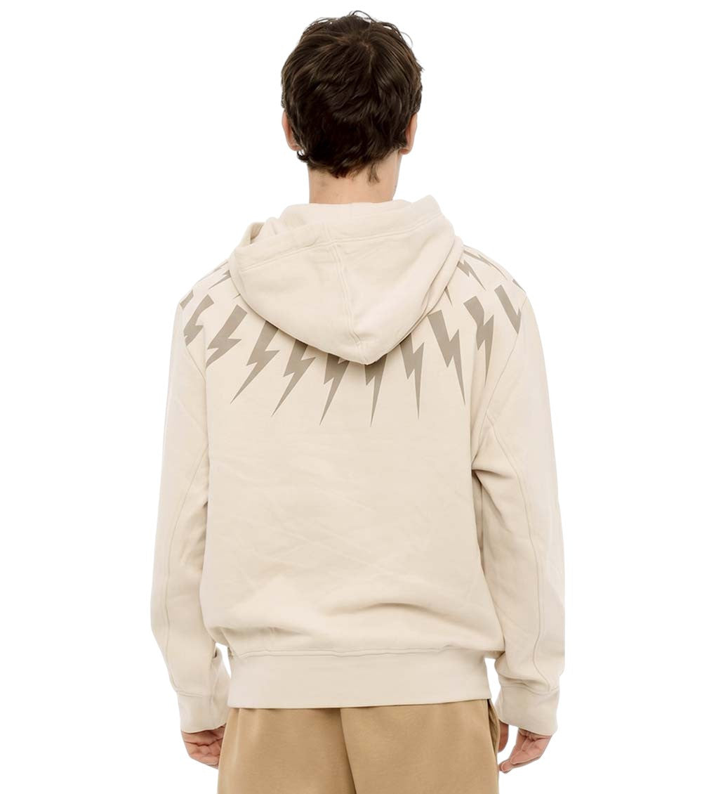 Beige Relaxed Printed Hoodie 2
