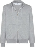 Grey Solid Zip Up Hoodie 1