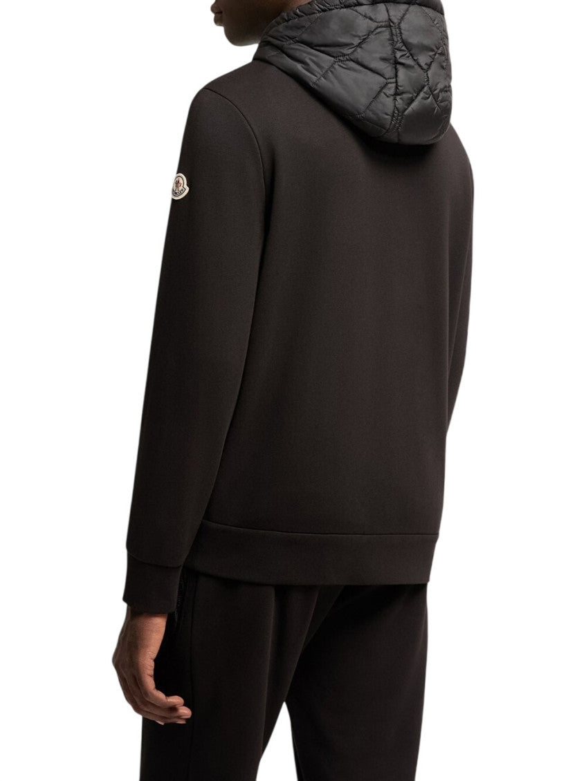 Black Quilted Zip Up Hoodie 2