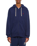 Navy Blue Zip Up Logo Hoodie 1