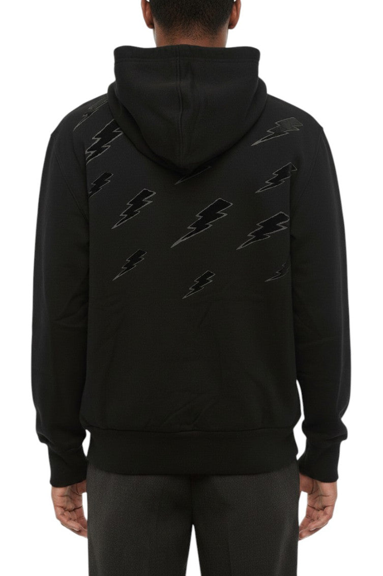 Black Slim Printed Hoodie 2