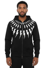 Black Slim Zip Up Hoodie 1