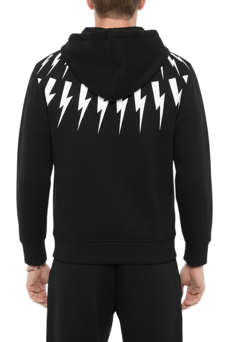 Black Slim Zip Up Hoodie 2