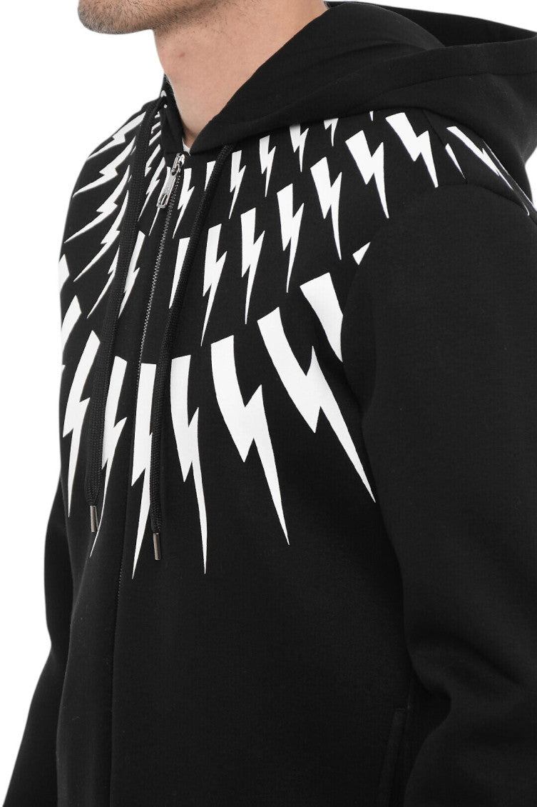 Black Slim Zip Up Hoodie 3