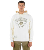 Beige Relaxed Graphic Hoodie 1