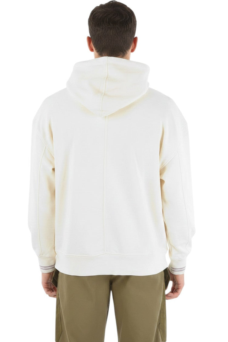 Beige Relaxed Graphic Hoodie 2