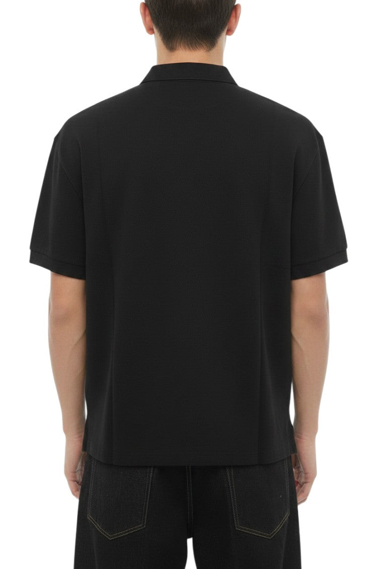Black Solid Shirt Collar Polo 2