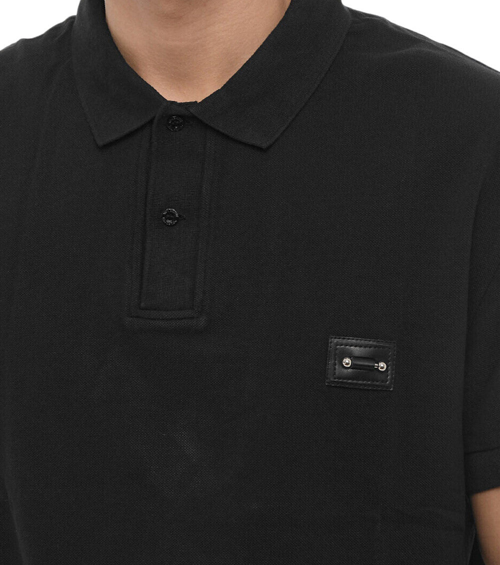 Black Solid Shirt Collar Polo 3