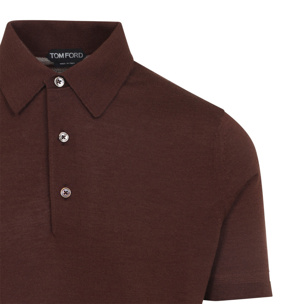 Brown Slim Shirt Collar Polo 3