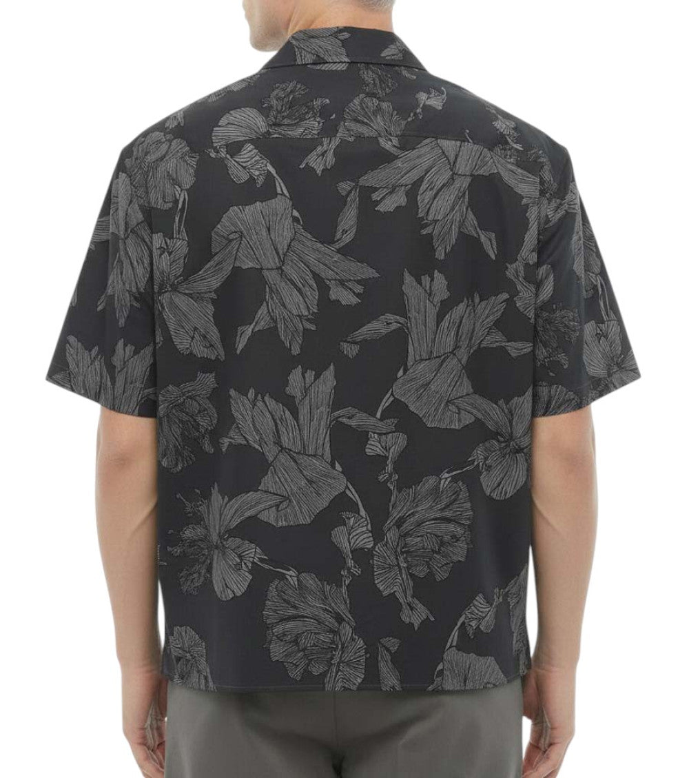 Dark Grey Boxy Floral Shirt 2