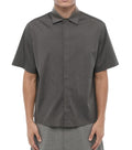 Dark Grey Loose Solid Shirt 1