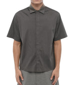 Dark Grey Loose Solid Shirt 1