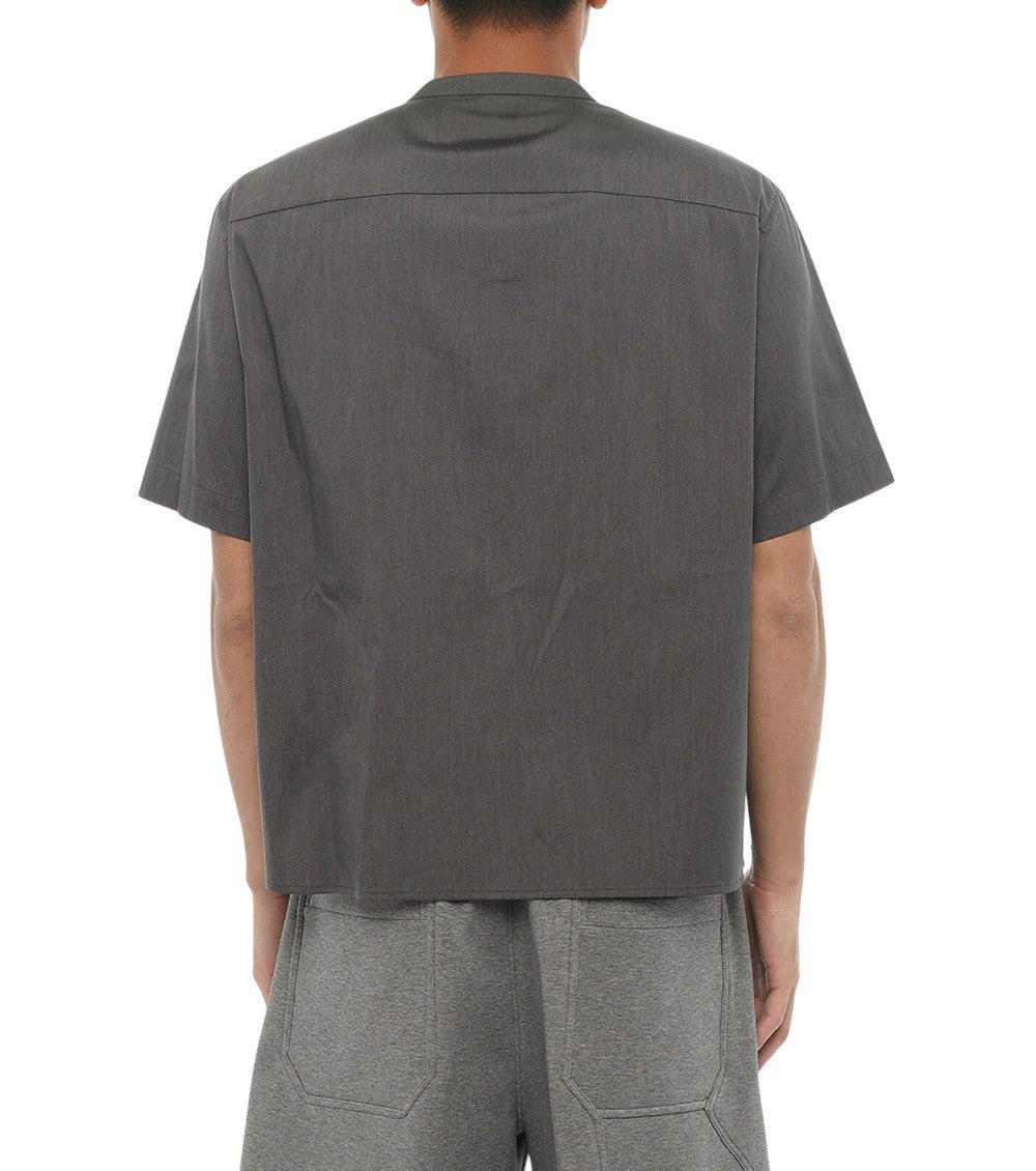 Dark Grey Loose Solid Shirt 2