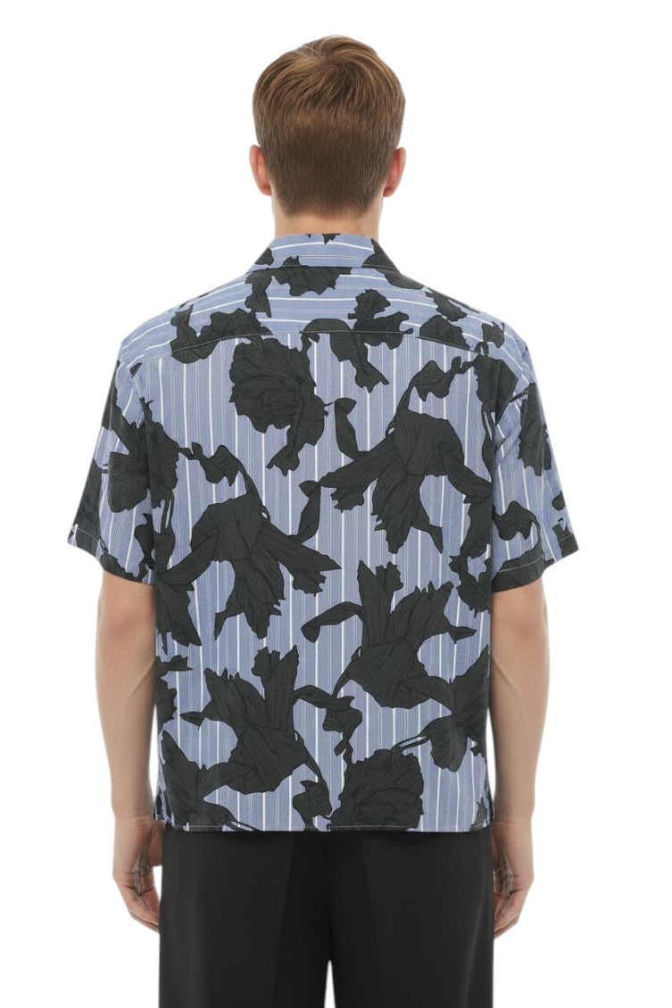 Light Blue Boxy Floral Shirt 2