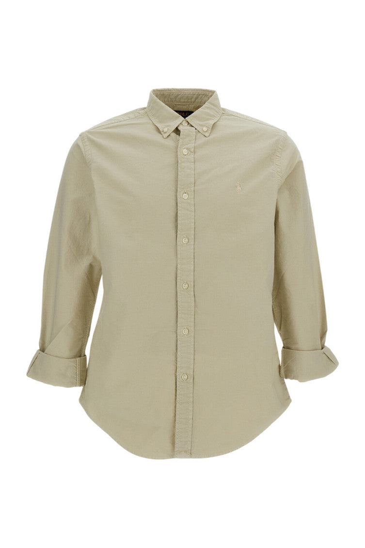 Beige Slim Logo Shirt 1