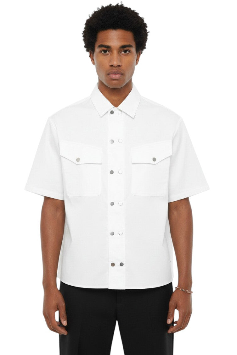 White Loose Solid Shirt 1