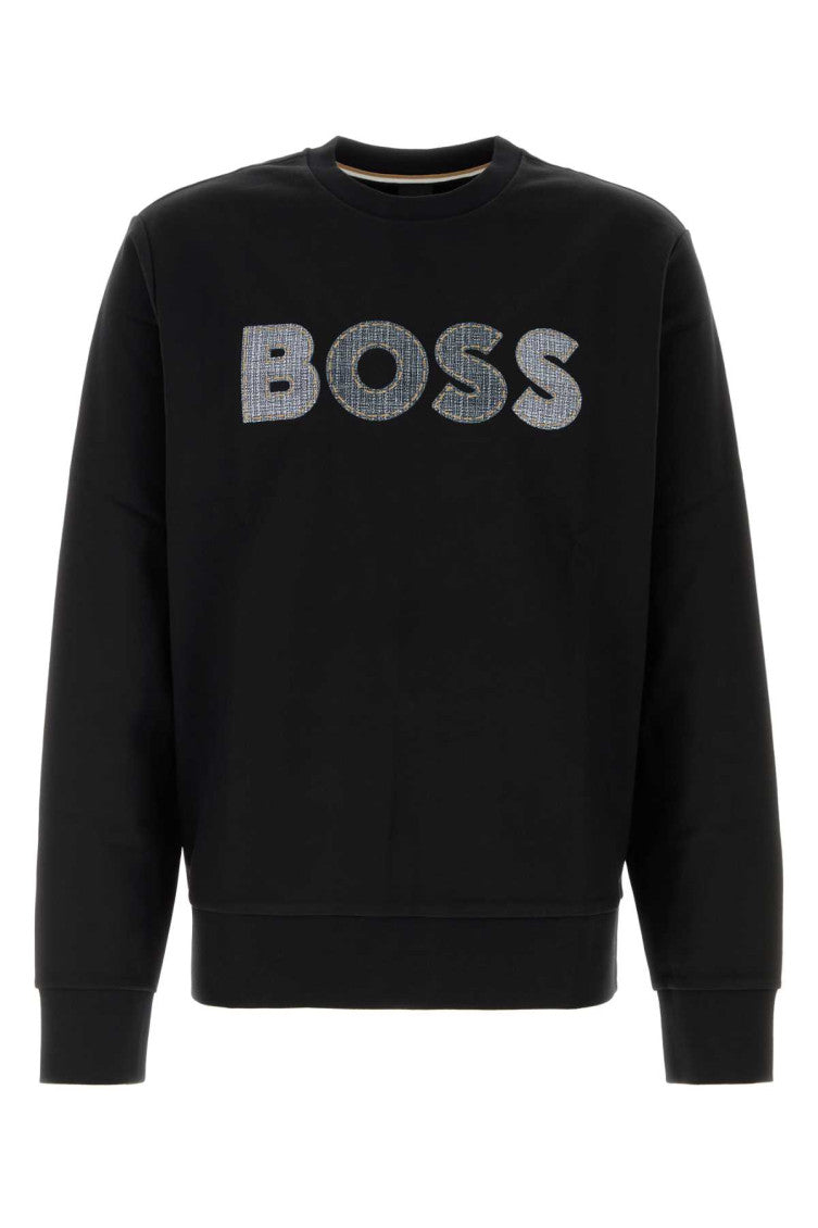 Black Logo Crew Neck Sweatshirt 1