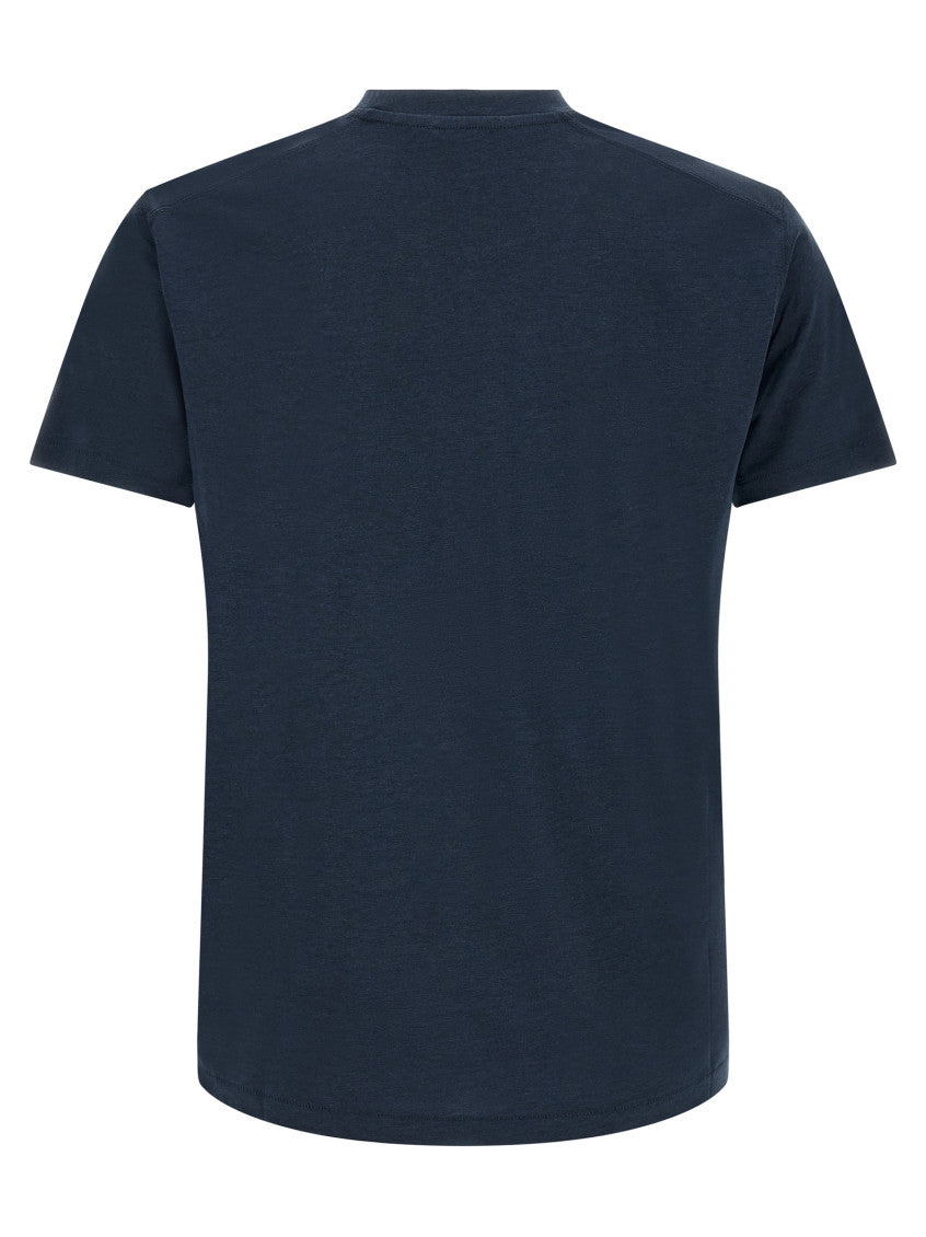 Blue Solid Crew Neck T-Shirt 2