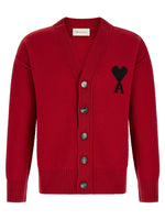 Red Logo V Neck Cardigan 1