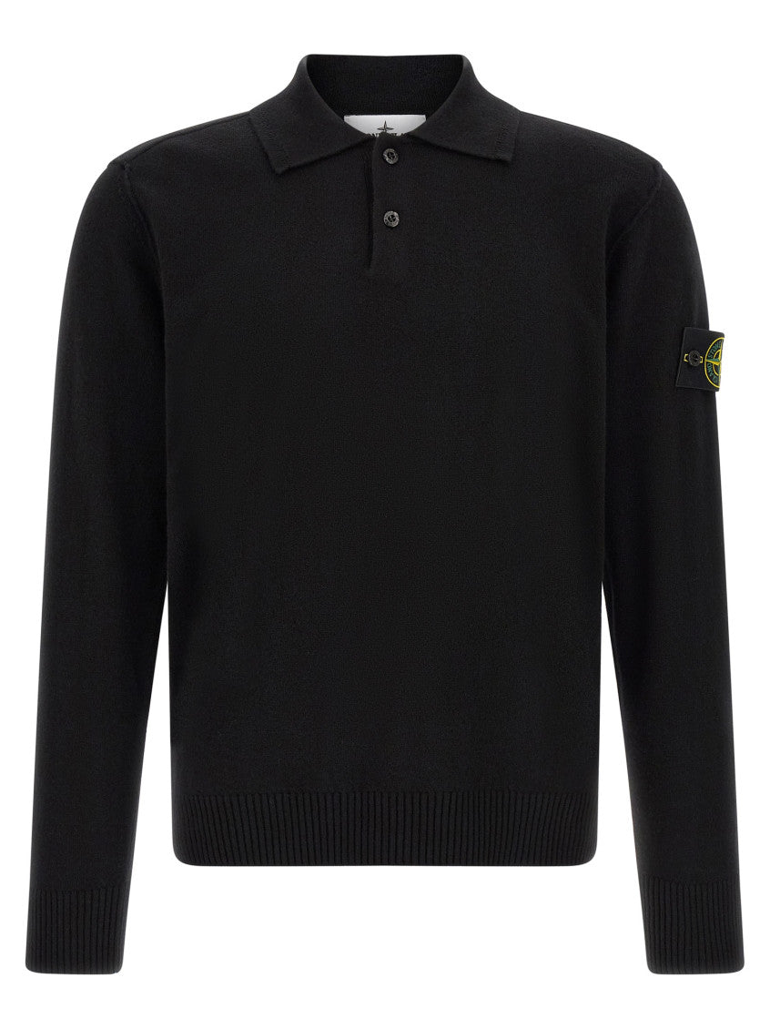 Black Loose Polo Sweater 1
