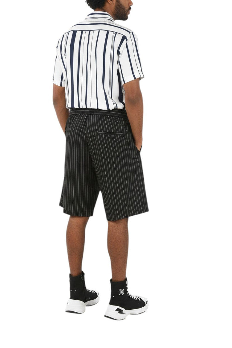 Black Relaxed Stripes Shorts 2